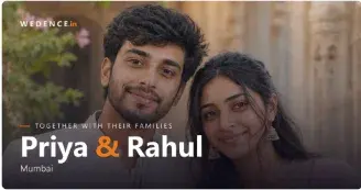 Priya & Rahul's save-the-date card